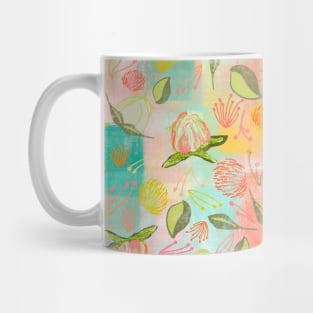 Peony Buds Abound Pattern on Chalk Block Background Mug